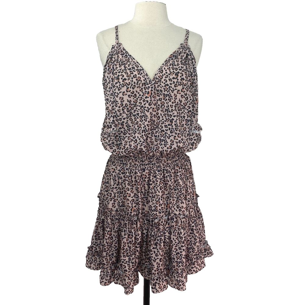Chicme Animal Print Mini Dress Lg Whimsy Goth Fairy Gypsy Boho Festival Travel